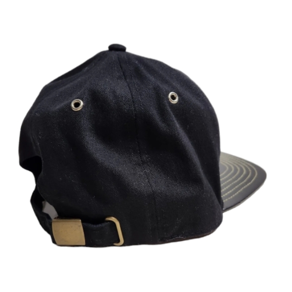 Disney Parks Black and Gold Mickey Mouse 28 Millennial Faux Leather Snapback Hat - Picture 2 of 4